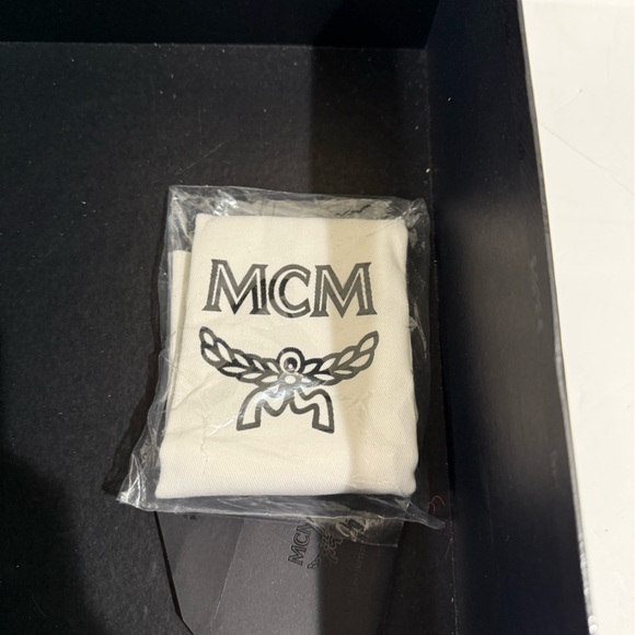 MCM Black and Silver Logo Slide Sandals ~ Size 10 ~ Worn Once - Picture 3 of 11